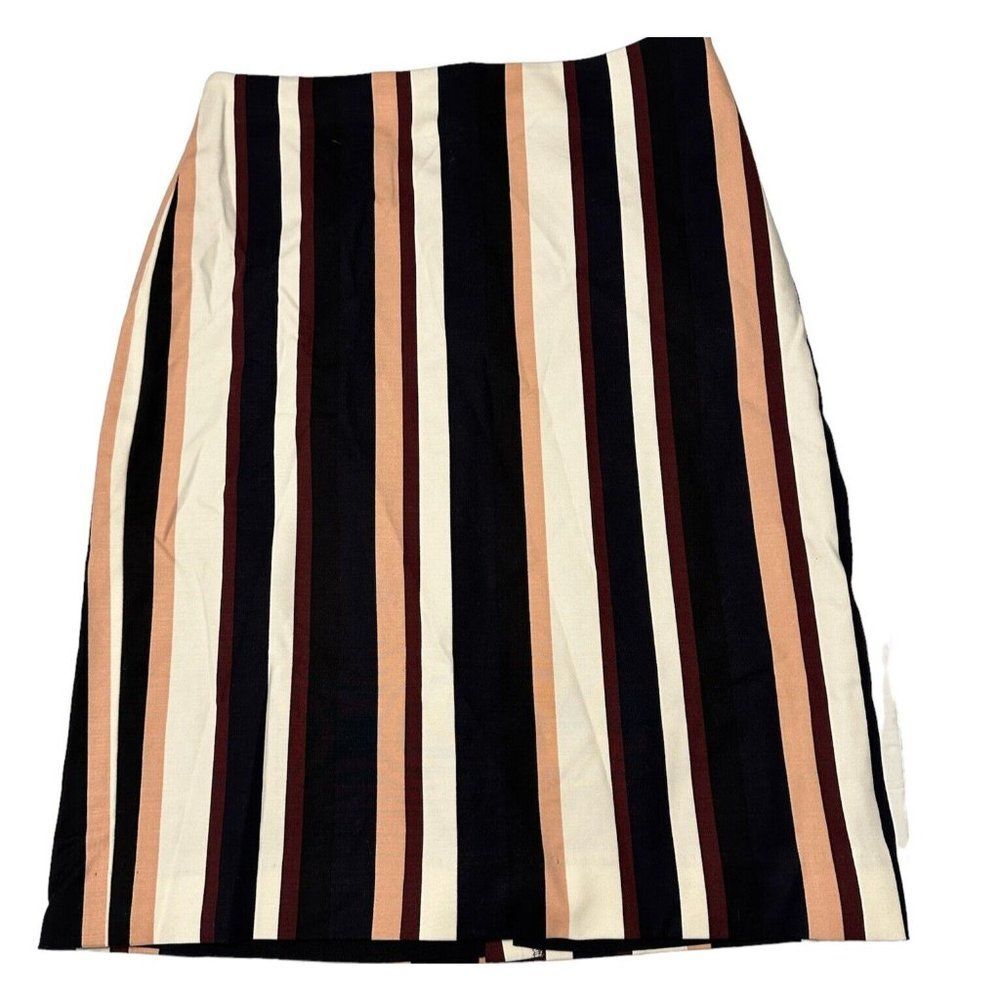 Ann Taylor Woman’s Sz 2 Straight pencil Skirt Zip Stripe Business Stretch